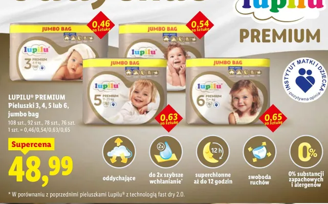 Pieluszki 3, 4, 5 lub 6, jumbo bag promocja w Lidl