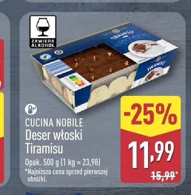 Deser włoski Tiramisu Cucina Nobile promocja w Aldi