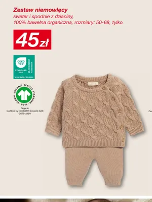 Zestaw niemowlęcy sweter i spodnie z dzianiny promocja w KiK