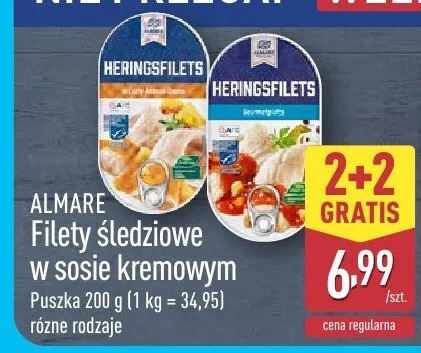 Filety śledziowe w sosie śmietanowym Marinero promocja w Aldi