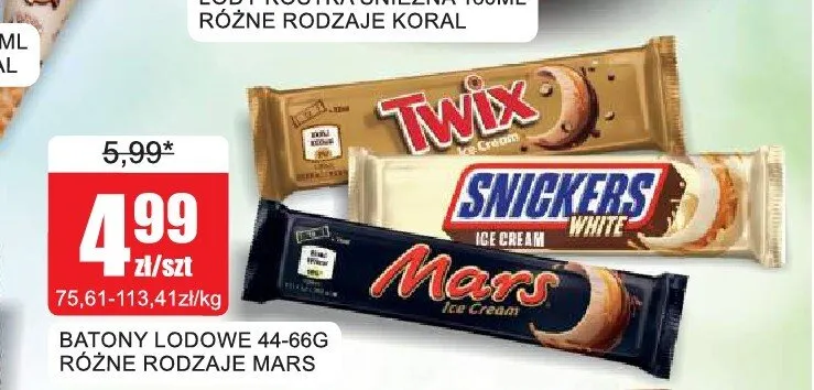 Baton lodowy Snickers White promocja w Bingo