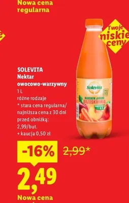 Nektar owocowo-warzywny Solevita promocja w Lidl