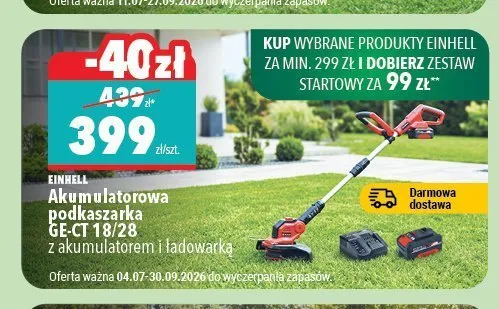Akumulatorowa podkaszarka Einhell promocja w Biedronka Home