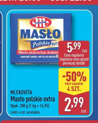 Masło polskie extra Mlekovita promocja w Aldi
