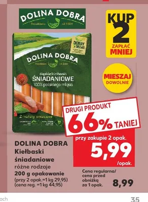 Kiełbaski śniadaniowe Dolina Dobra promocja w Kaufland