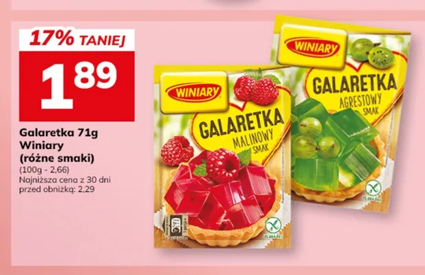 Galaretka malinowy smak Winiary promocja w Hitpol
