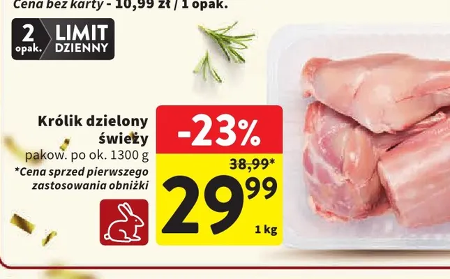Królik dzielony świeży promocja w Intermarche