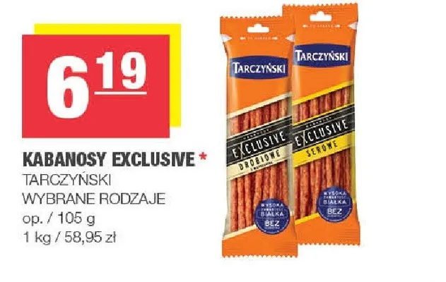 Kabanosy Exclusive Tarczyński promocja w SPAR