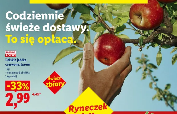 Jabłka czerwone polskie luzem promocja w Lidl