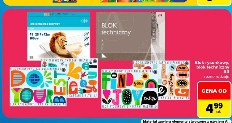 Blok techniczny A3 promocja w Carrefour Market