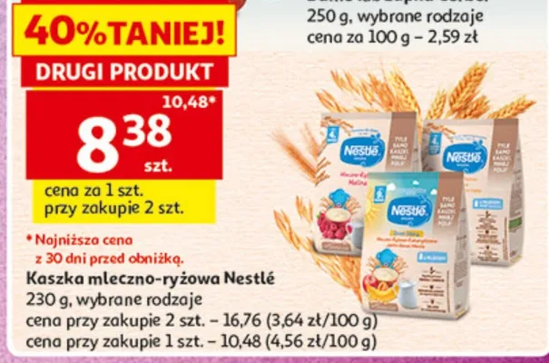 Kaszka mleczno-ryżowa Nestlé promocja w Auchan