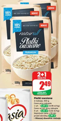 Płatki owsiane błyskawiczne promocja w Dino