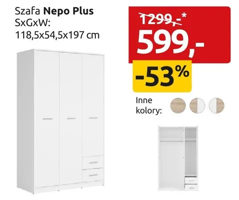 Szafa Nepo Plus promocja w Black Red White