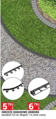 Obrzeże ogrodowe Unibord wysokość 4,5cm, długość 1m, kolor czarny promocja w Merkury Market