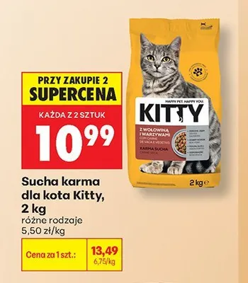 Sucha karma dla kota - wołowina z warzywami Kitty promocja w Biedronka