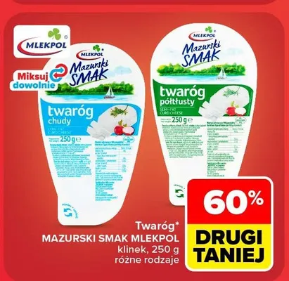 Twaróg chudy klinek Mazurski Smak Mlekpol promocja w Carrefour Market