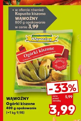 Ogórki kiszone Wąwoźny promocja w Kaufland