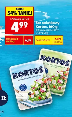 Ser sałatkowy Kortos naturalny promocja w Biedronka