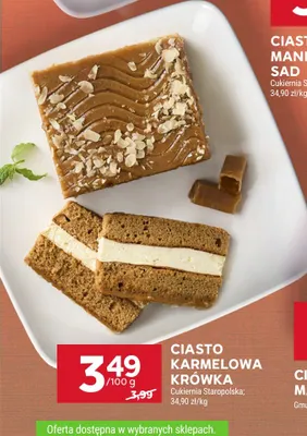 Ciasto karmelowa krówka Cukiernia Staropolska promocja w Stokrotka