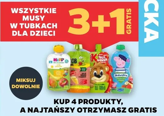 Musy w tubkach dla dzieci BoboVita promocja w Netto