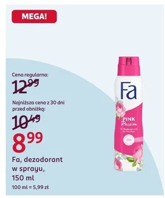 Dezodorant w sprayu promocja w Rossmann