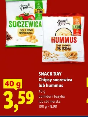 Chipsy z hummusu sól morska Snack Day promocja w Lidl