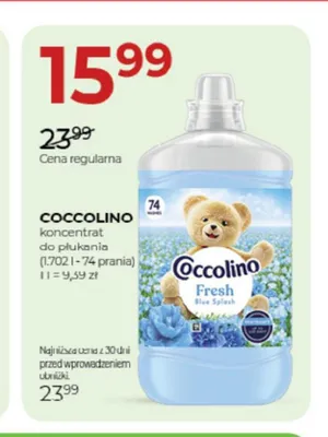 Koncentrat do płukania Coccolino Fresh Blue Splash promocja w Drogerie Jawa