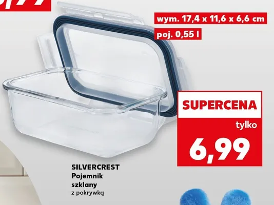 Pojemnik szklany SilverCrest z pokrywką 17,4x11,6x6,6cm promocja w Kaufland