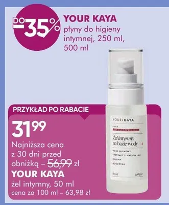 Płyn do higieny intymnej your kaya promocja w Super-Pharm