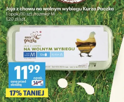 Jajka kurze z chowu na wolnym wybiegu rozmiar M Kurza Paczka promocja w Delikatesy Centrum