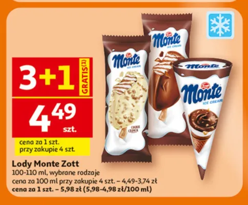 Lody Monte Zott Cookie promocja w Auchan