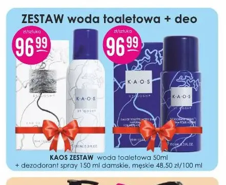 Zestaw Kaos woda toaletowa 50 ml + dezodorant spray 150 ml męski promocja w Drogerie Jasmin