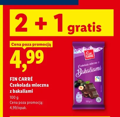 Czekolada mleczna z bakaliami Fin Carré promocja w Lidl