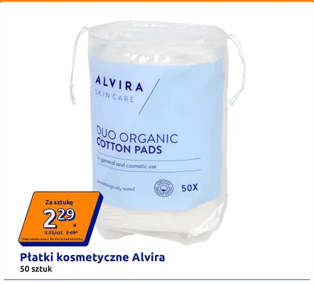Płatki kosmetyczne Alvira promocja w Action