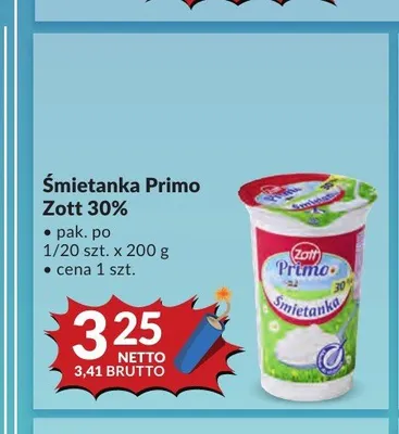 Śmietanka Primo Zott 30% promocja w Makro