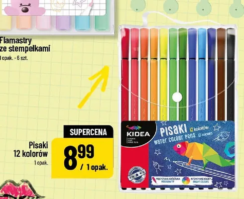 Pisaki 12 kolorów Kidea promocja w POLOmarket