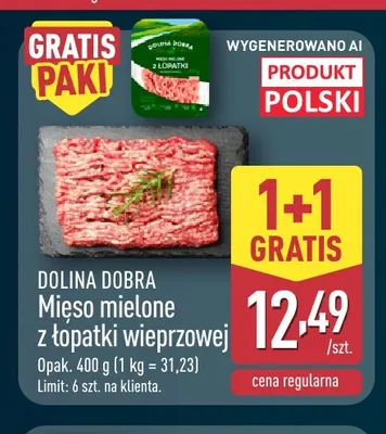 Mięso mielone z łopatki wieprzowej Dolina Dobra promocja w Aldi