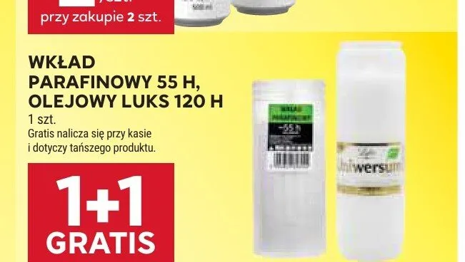 Wkład parafinowy 55 h promocja w Stokrotka