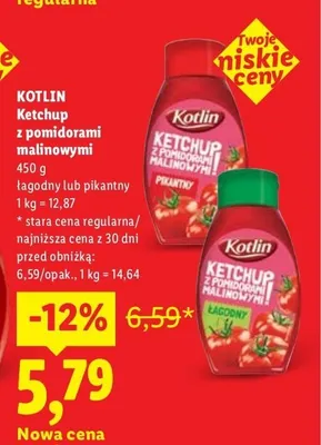 Ketchup z pomidorami malinowymi pikantny Kotlin promocja w Lidl