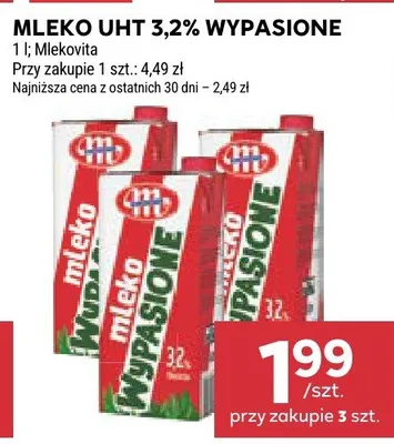 Mleko UHT 3,2% Wypasione Mlekovita promocja w Stokrotka