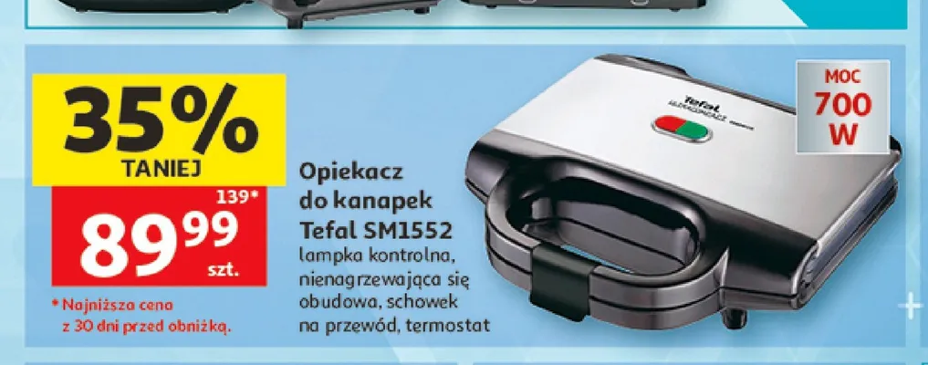 Opiekacz do kanapek Tefal SM1552 promocja w Auchan