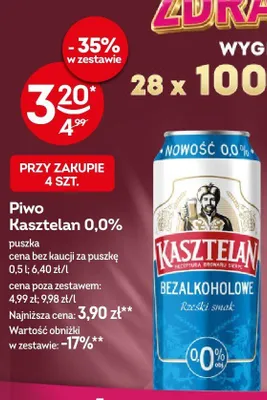 Piwo bezalkoholowe Kasztelan promocja w Żabka