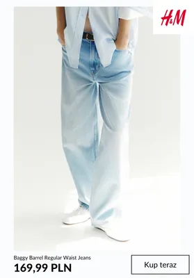 Jeansy Baggy Barrel Regular Waist H & M promocja w H&M