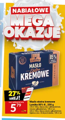Masło ekstra kremowe Lumiko 85% promocja w Twój Market