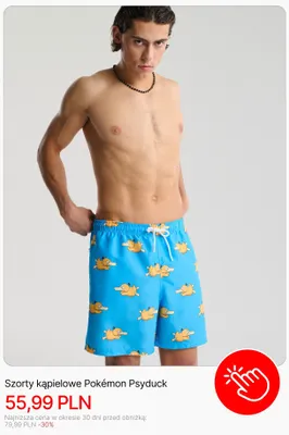 Szorty kąpielowe Pokémon Psyduck Cropp promocja w Cropp