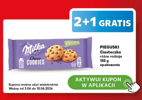 Ciasteczka Milka Pieguski Choco Cookies promocja w Kaufland