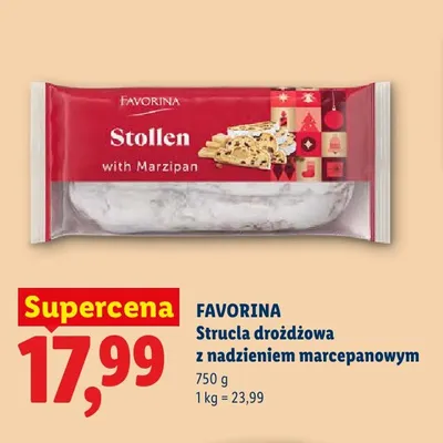 Strucla drożdżowa z nadzieniem marcepanowym Favorina promocja w Lidl