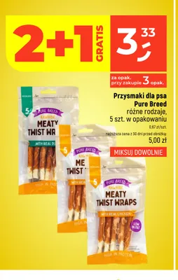Przysmaki dla psa Pure Breed Meaty Twist Wraps z kurczakiem promocja w Dealz
