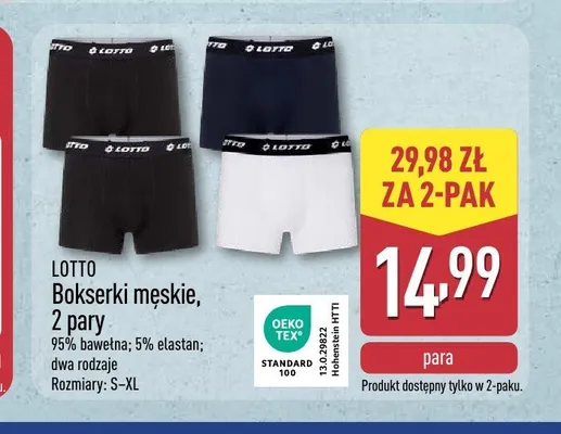 Bokserki męskie LOTTO 2-pak promocja w Aldi
