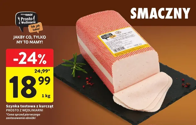 Szynka tostowa z kurcząt Prosto z Wędliniarni promocja w Intermarche
